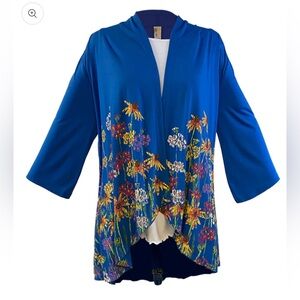 Floral Blue Women's Cardigan